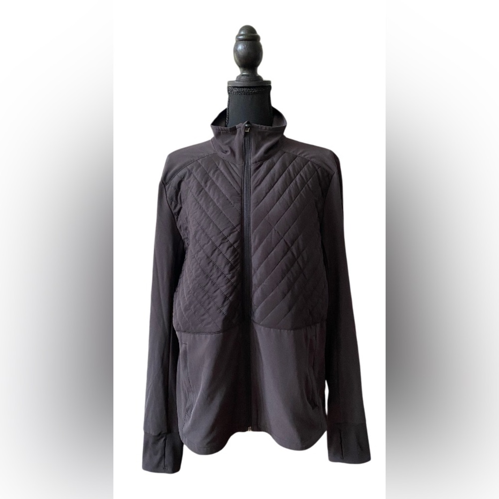 Tek Gear: Black Quilted Performance Jacket with Stand-Up Collar